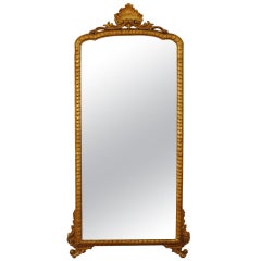 Italian Early Neoclassic Carved Giltwood Mirror, Late 18th Century