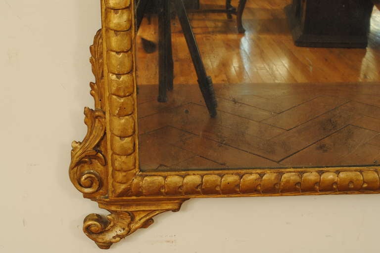 Italian Early Neoclassic Carved Giltwood Mirror, Late 18th Century 1