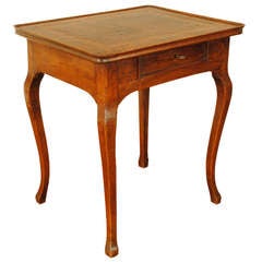 18th Century Tuscan Walnut and Inlaid One-Drawer Table