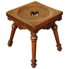 A 19th Century French Carved Walnut Tabouret