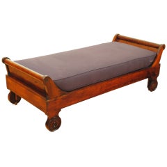 Antique A French 2nd quarter 19th century Louis Philippe Carved Mahogany Daybed