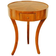 Italian Neoclassical Walnut One Drawer Side Table