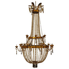 Toscana Neoclassic 24-Light Gilt Metal Giltwood Chandelier