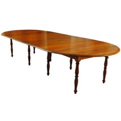 A French Walnut Louis Philippe Period Extension Dining Table