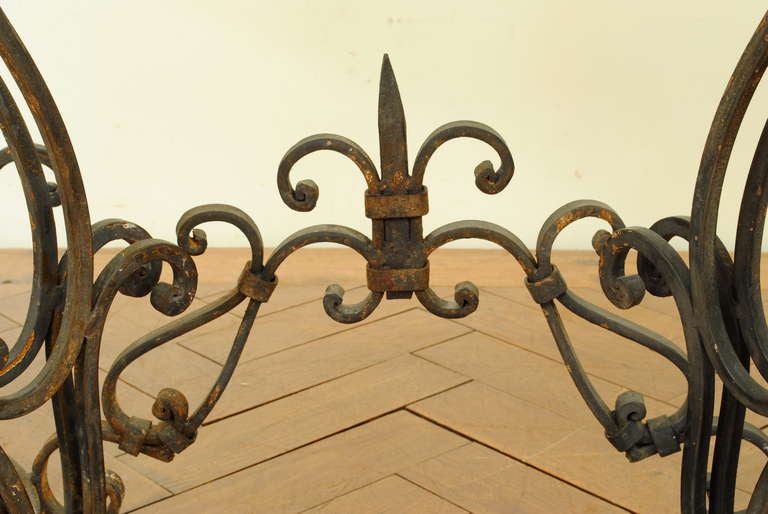 A French Louis XVI Style Wrought Iron and Pinewood Console 2