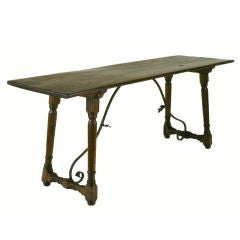 An Italian Late Baroque Walnut and Iron Fratino Table