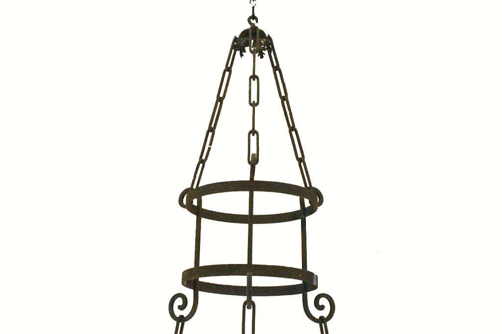A Massive Italian Wrought Iron 15-light Chandelier