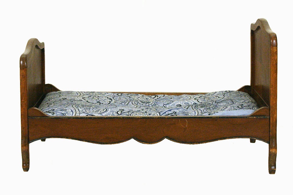 A 19th Cen. Austrian Walnut and Ebonized Miniature Bed