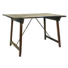 An Italian Baroque Walnut Folding Guard Room Table