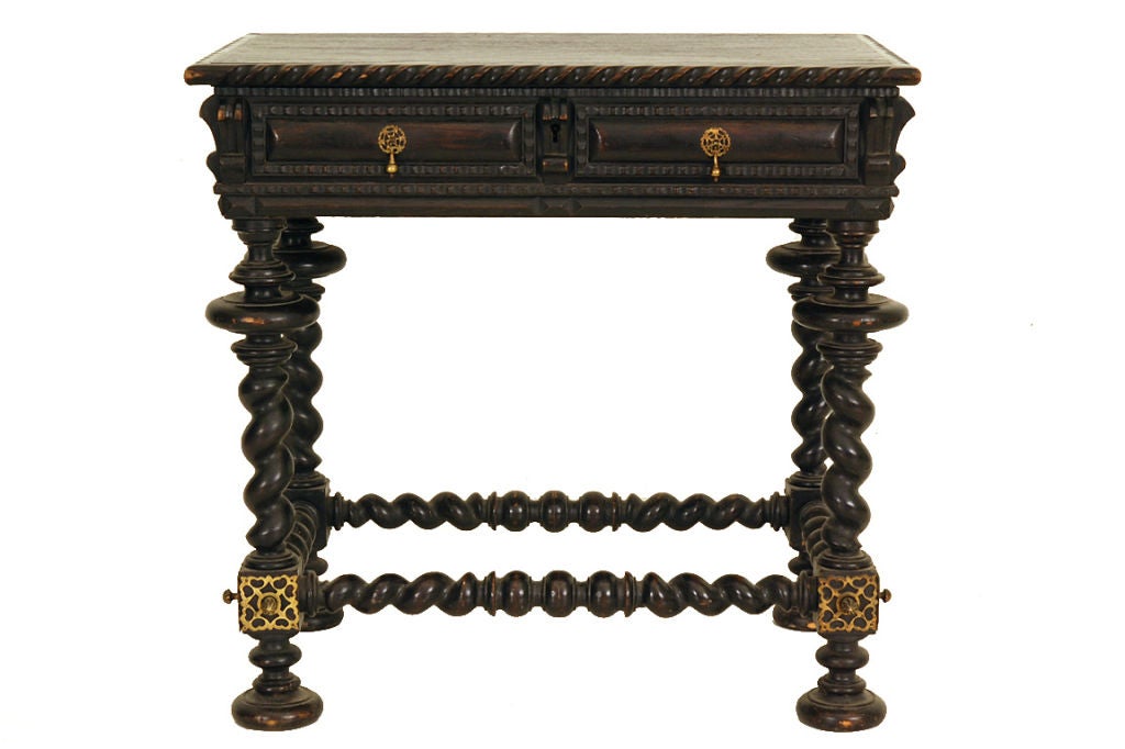 A Diminuitive Portuguese Ebonized Side Table