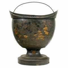 An Italian Late Neoclassical Tole Chinoiserie Decorated Urn
