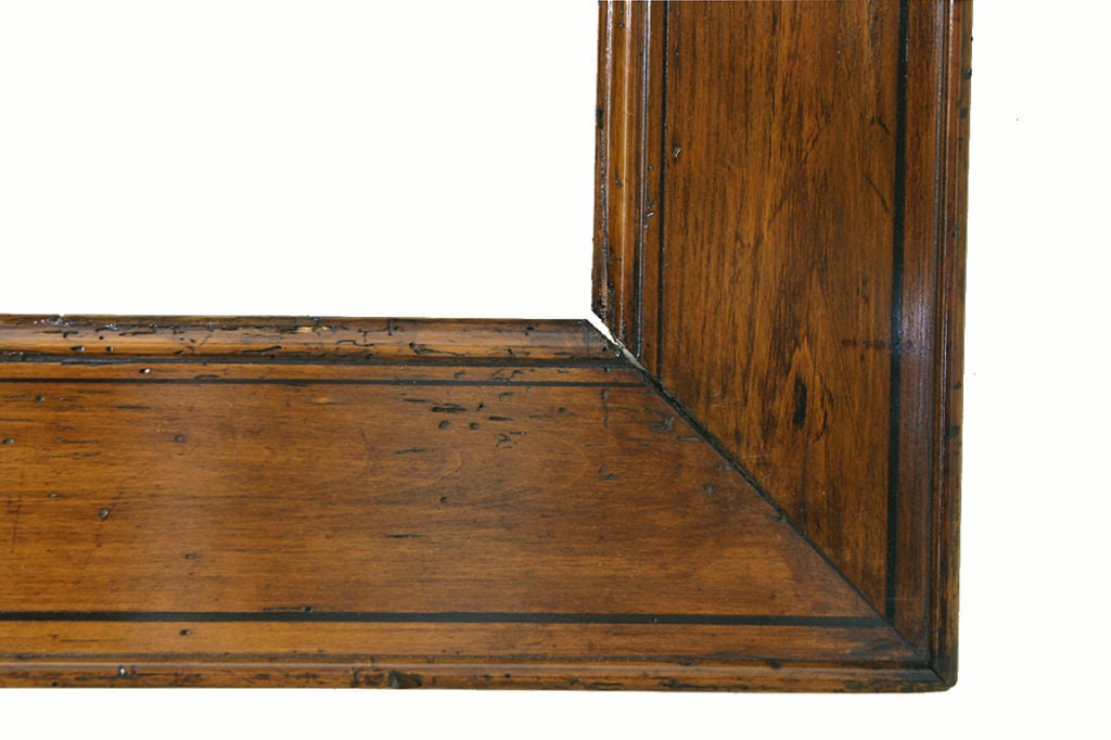 A Large Italian Larice Pinewood and Ebonized String Inlaid Frame