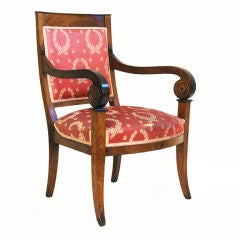 A French Restauration Period Walnut Fauteuil
