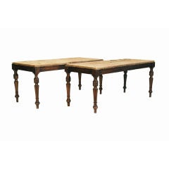 A Pair of French Louis Philippe Style Upholstered Benches