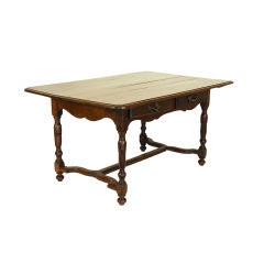 A Late French Louis XIII Oak 2 Drawer Center Table