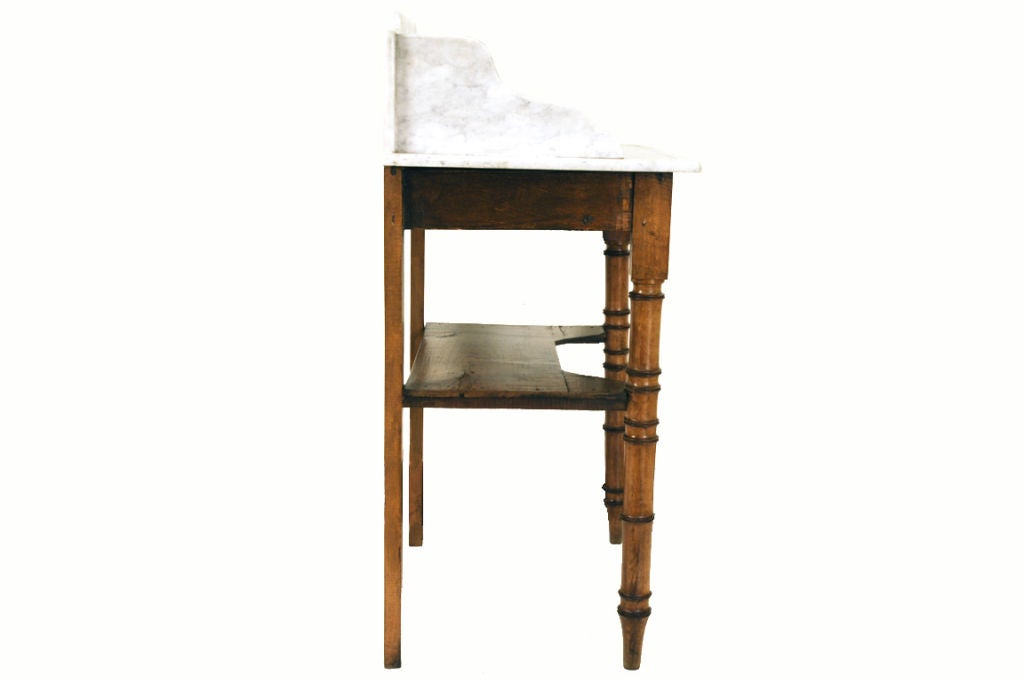 19th Century A French Louis Philippe Fruitwood Marble Top Washstand