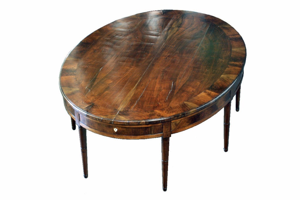An Impressive (Tuscan) Italian Walnut Oval 19thc. Library Table
