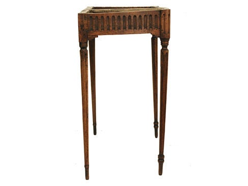 A Piemontese Louis XVI Period Carved Walnut  M/T Console Table In Excellent Condition In Atlanta, GA