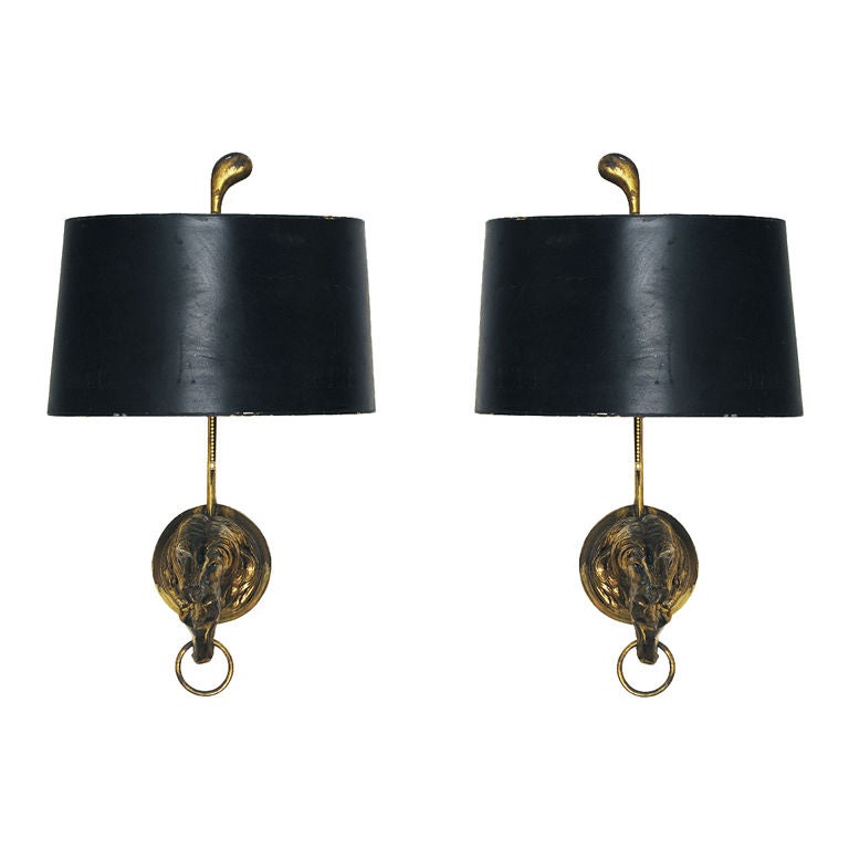 A Pair of English Regency Style Cast Bronze Wall Sconces at 1stdibs