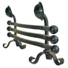 A French Arts and Crafts Wrought Iron Fire Fender
