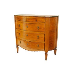 Antique A Louis XVI Period Italian, Parma, Fruitwood 5-Drawer Commode