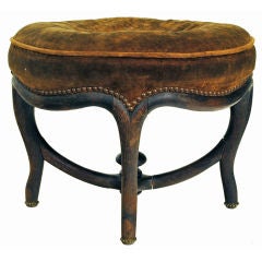 A 19th Century Louis XV Style Upholstered Bench A 19th Century Louis XV Style Upholstered Bench