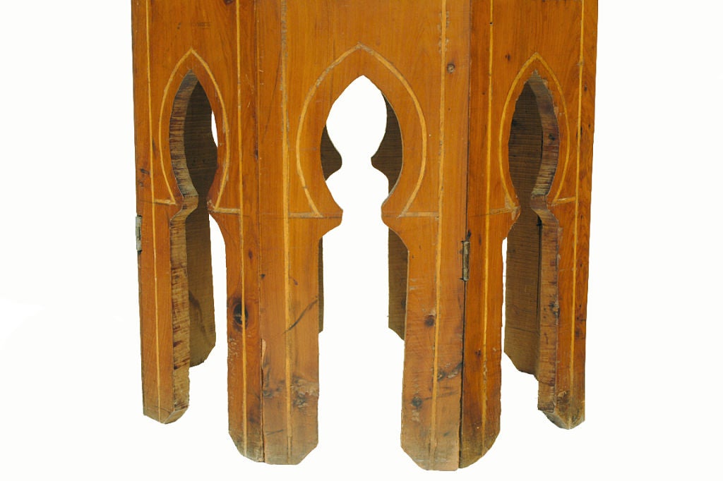 19th Cen. Moorish Influenced Walnut and Inlaid Octagonal Table 1