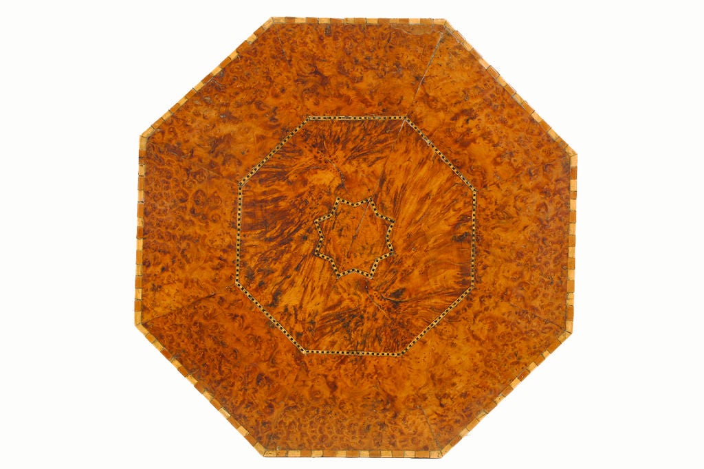 19th Cen. Moorish Influenced Walnut and Inlaid Octagonal Table 3
