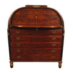Antique Biedermeier Mahogany, Ebonized, & Giltwood Gentlemen's Dresser