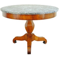 A French Louis Philippe Fruitwood Marble Top Center Table
