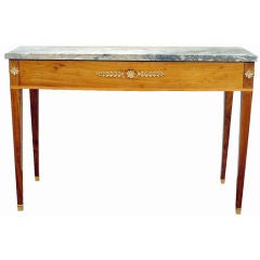 19thc. Italian Fruitwood Dore' Bronze Mounted Marble Top Console