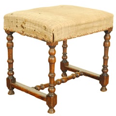 Antique A Louis XIII Period Turned Walnut Bench