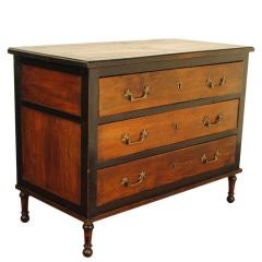 A French Walnut and Ebonized Neoclassical 3-Drawer Commode