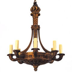 Antique A French Empire Style Giltwood 8-Light Chandelier