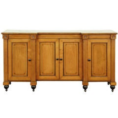 A 19th Century Continental Block Front Parquetry Sideboard