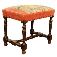 A French Louis XIV Period Walnut Upholstered Bench