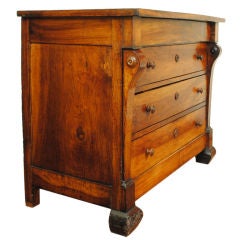 A Bold Louis Philippe Walnut 4-Drawer Commode