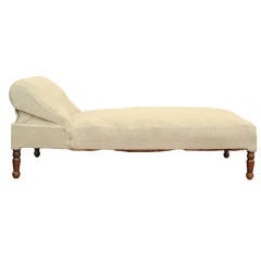 French 19th c.Louis Philippe Style Walnut and Upholstered Chaise