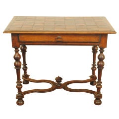 A French Louis XIII Walnut and Parquetry 1-Drawer Table