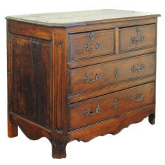 French Baroque, Carved Walnut Four-Drawer Commode