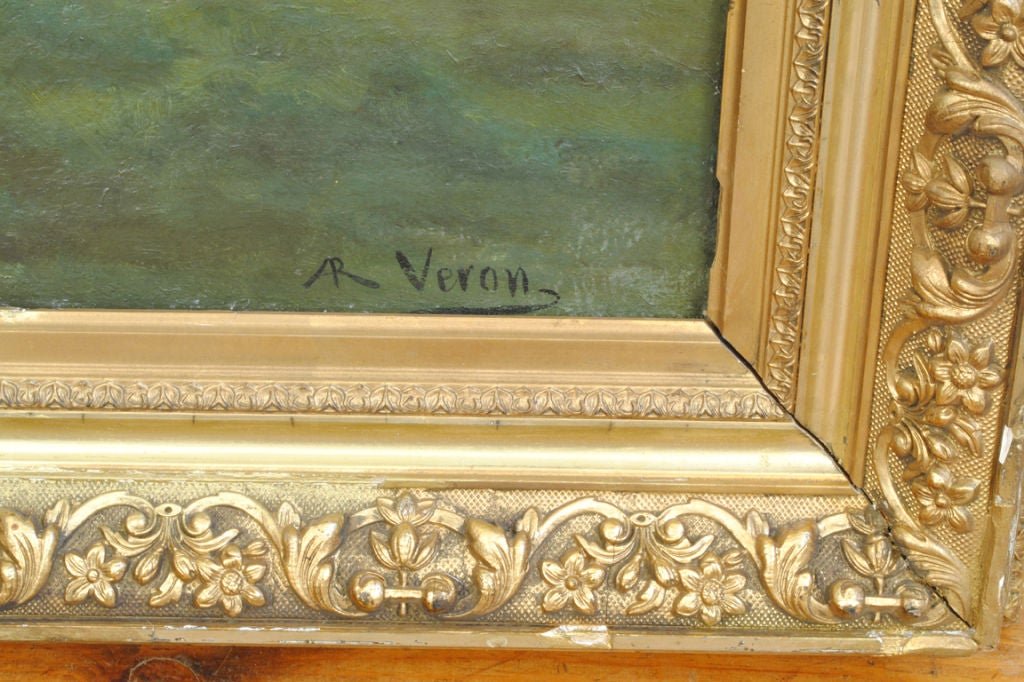 French 19th Century Oil on Canvas, signed A R Veron 1
