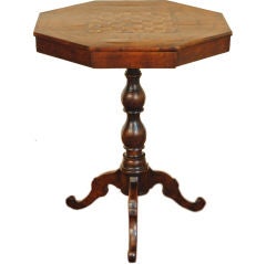 An Italian Early Necolassical Octagonal Walnut 1-Drawer Table