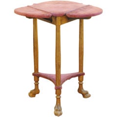 An Italian Neoclassical Style Giltwood and Velvet Drop-Leaf Table