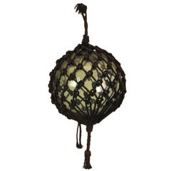 A T.O.C. Mediterranean Blown Glass and Rope Encased Buoy