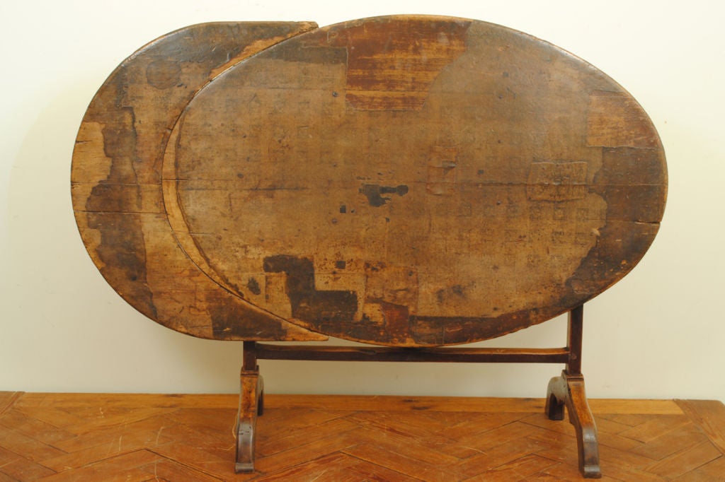 Antique French Walnut Folding Vendage Table