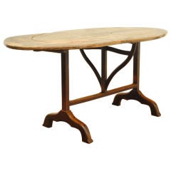 Antique French Walnut Folding Vendage Table