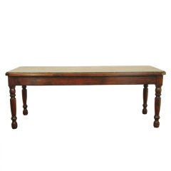 A French Louis Philippe Oak and Inset Marble Top Pastry Table