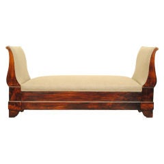 Antique A Late French Empire Mahogany and Upholstered Chaise Longues