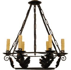 An Italian Neoclassical Style Wrought Iron 6-light Chandelier