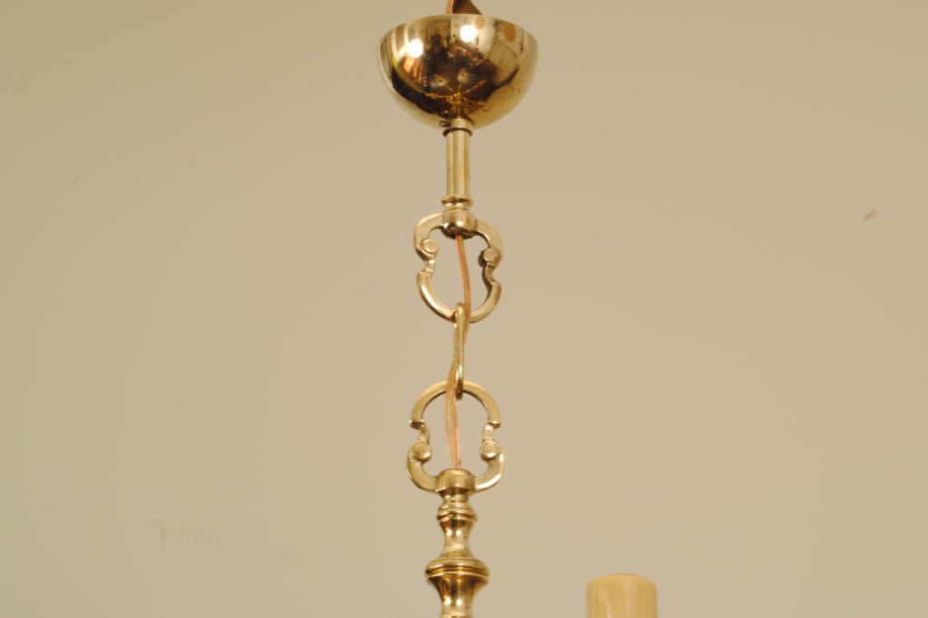 A French Rococo Style Brass 6-Arm Chandelier In Excellent Condition In Atlanta, GA